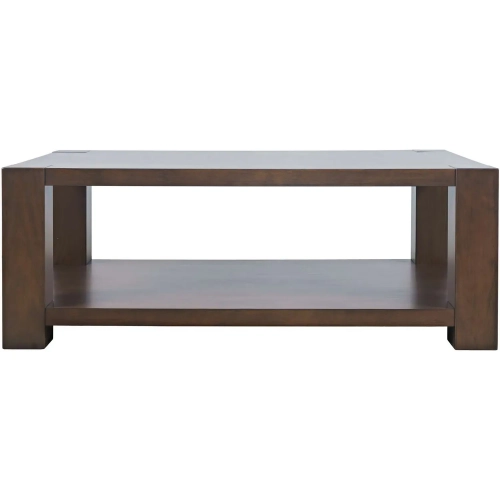Brownstone 50" Block Frame Storage Coffee with Wheels in Chocolate Brown